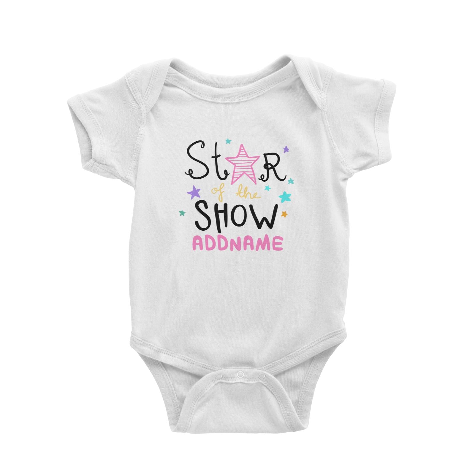 Children's Day Gift Series Star Of The Show Pink Addname Baby Romper