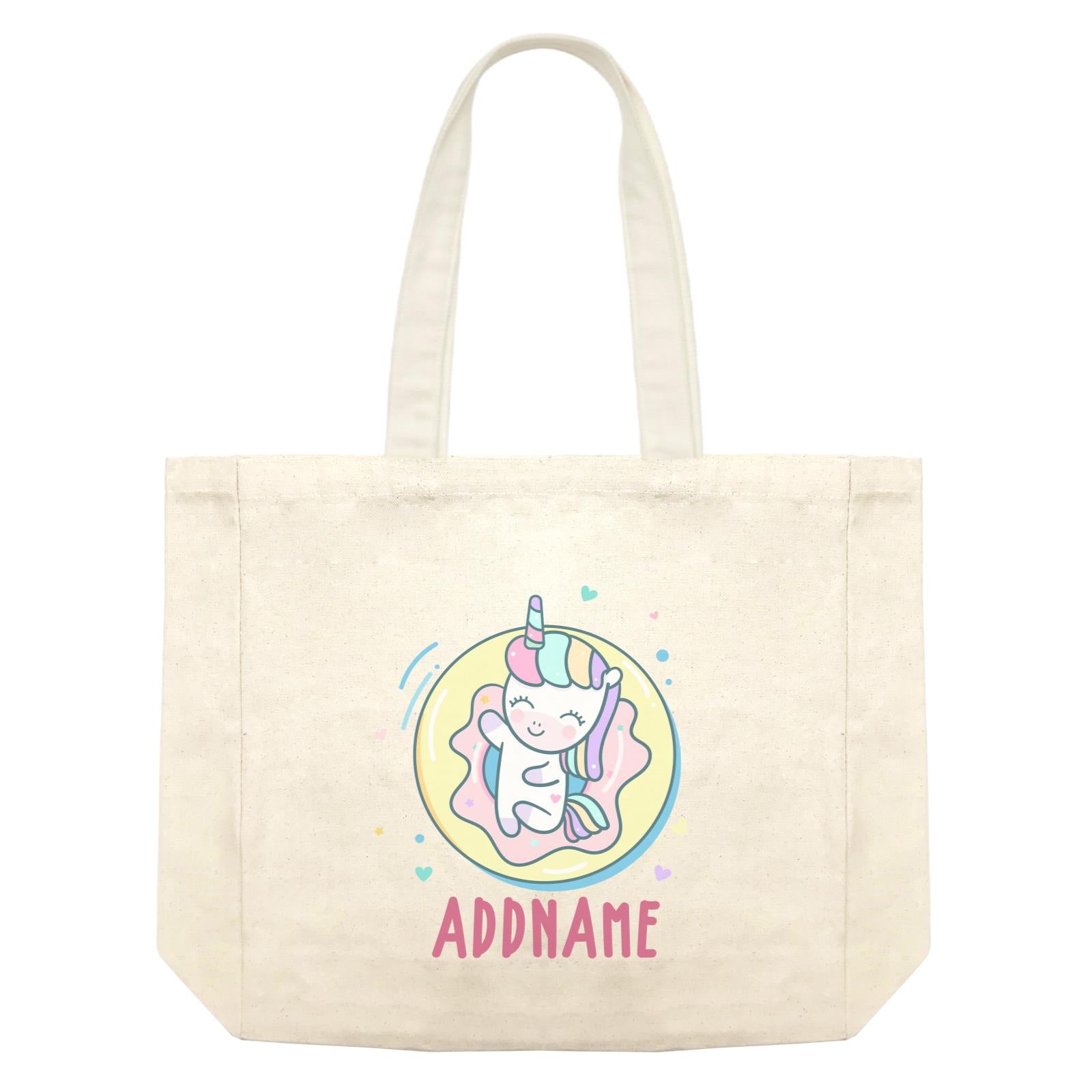 Unicorn And Princess Series Unicorn Chilling Donut Addname Shopping Bag