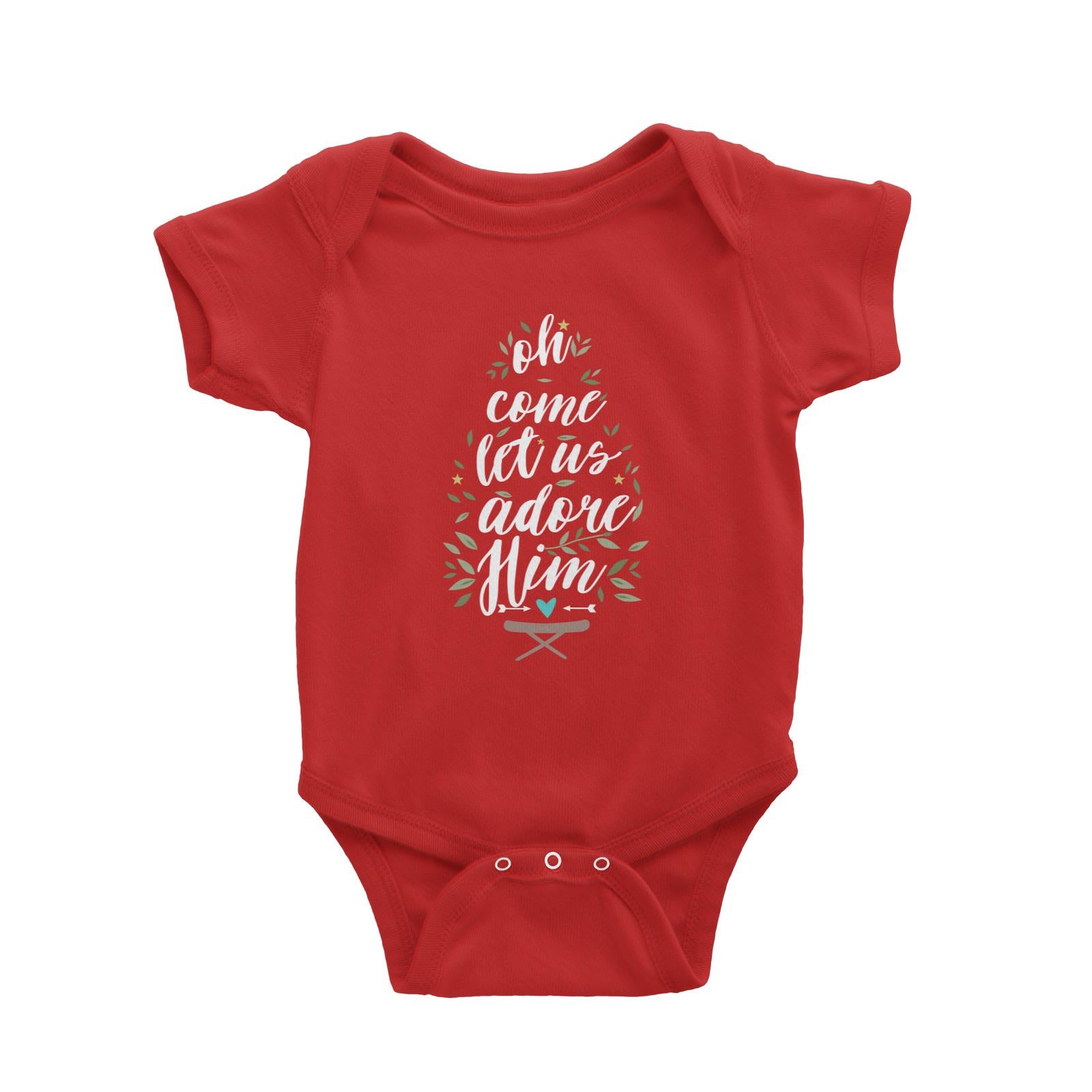 Oh Come Let Us Adore Him Baby Romper Christmas Religion