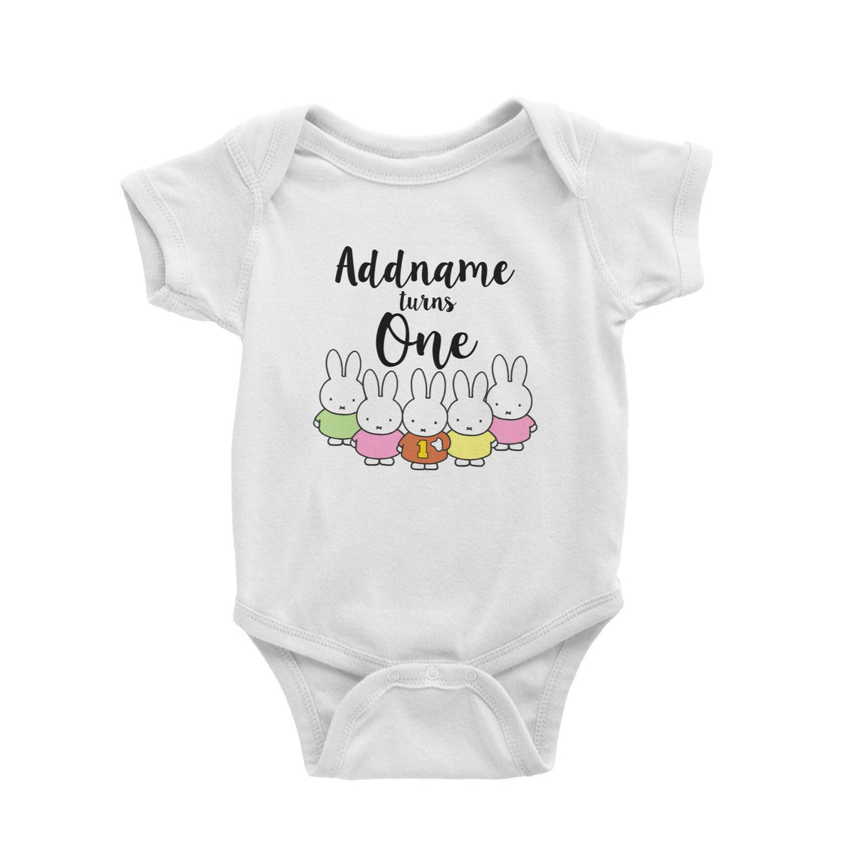Miffy Birthday Theme Personalizable with Name and Number Baby Romper
