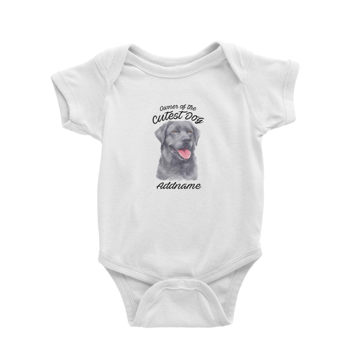 Watercolor Dog Owner Of The Cutest Dog Labrador Black Addname Baby Romper