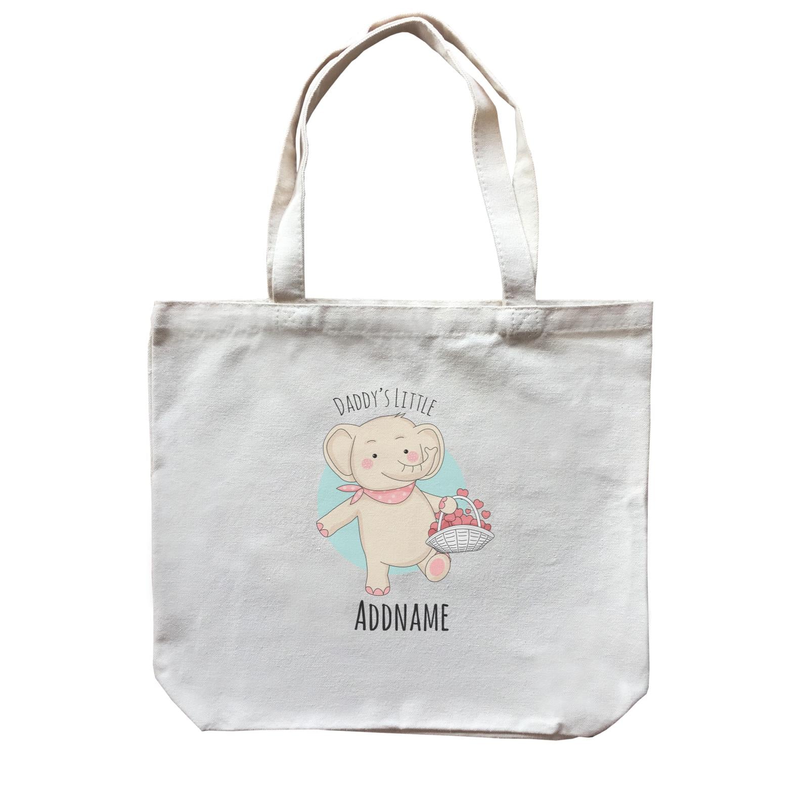 Sweet Animals Sketches Elephant Daddy's Little Addname Canvas Bag