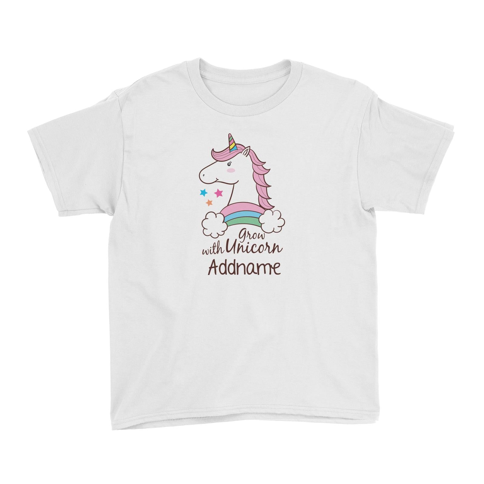 Cool Cute Unicorn Grow With Unicorn Addname Kid's T-Shirt
