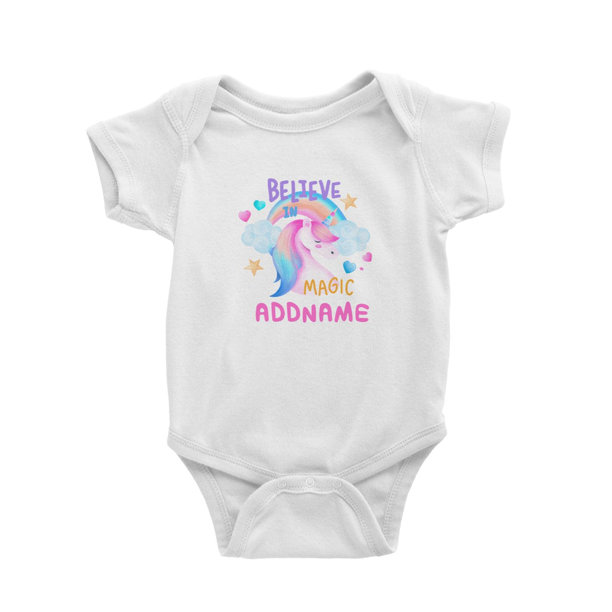 Children's Day Gift Series Believe In Magic Unicorn Addname Baby Romper