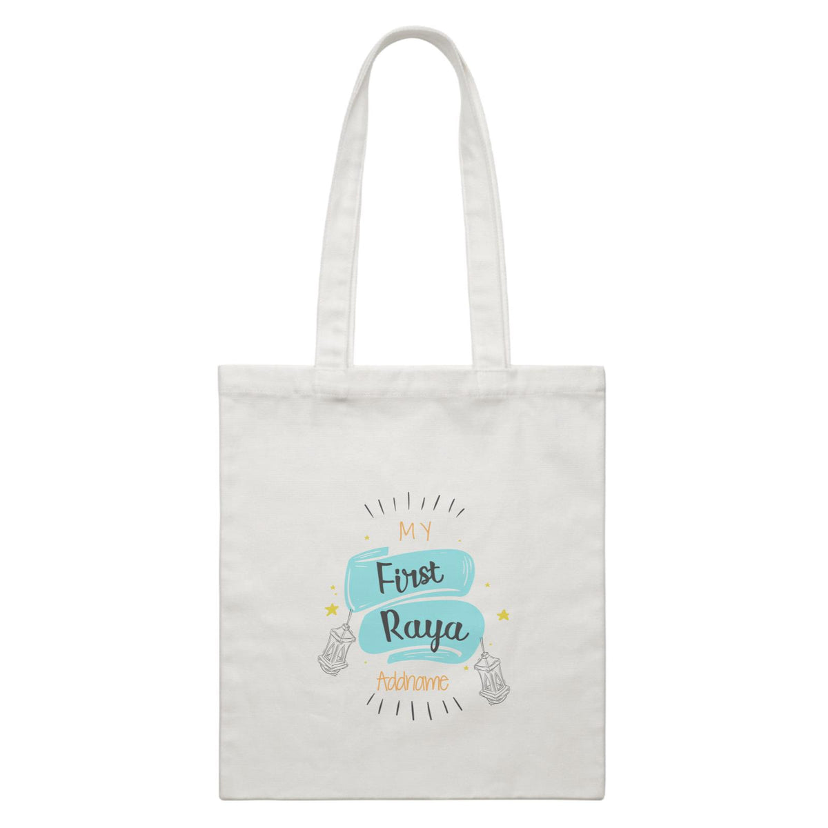 Raya Banner My First Raya Addname Accessories White Canvas Bag