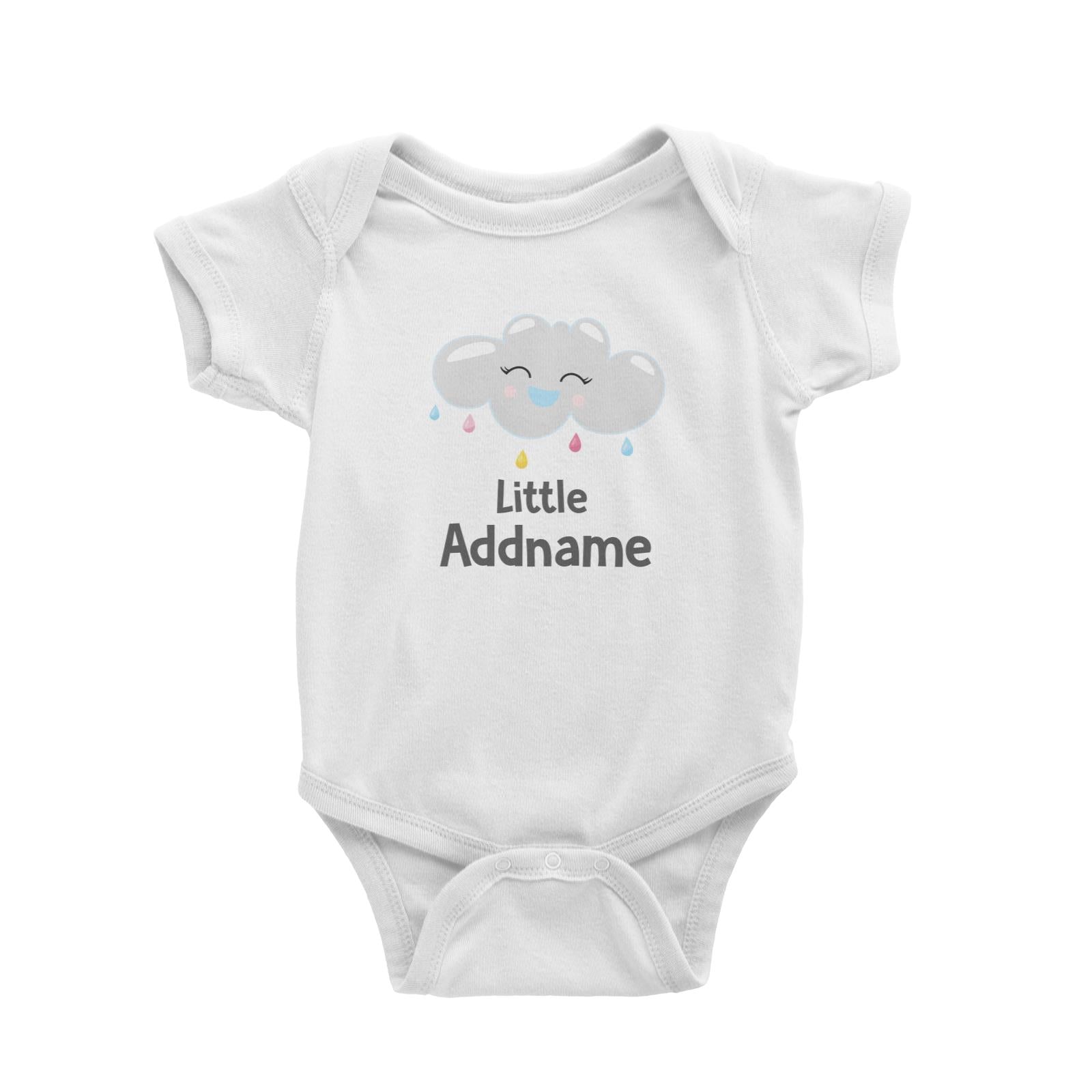 Spring Colourful Cloud Little Addname White Baby Romper