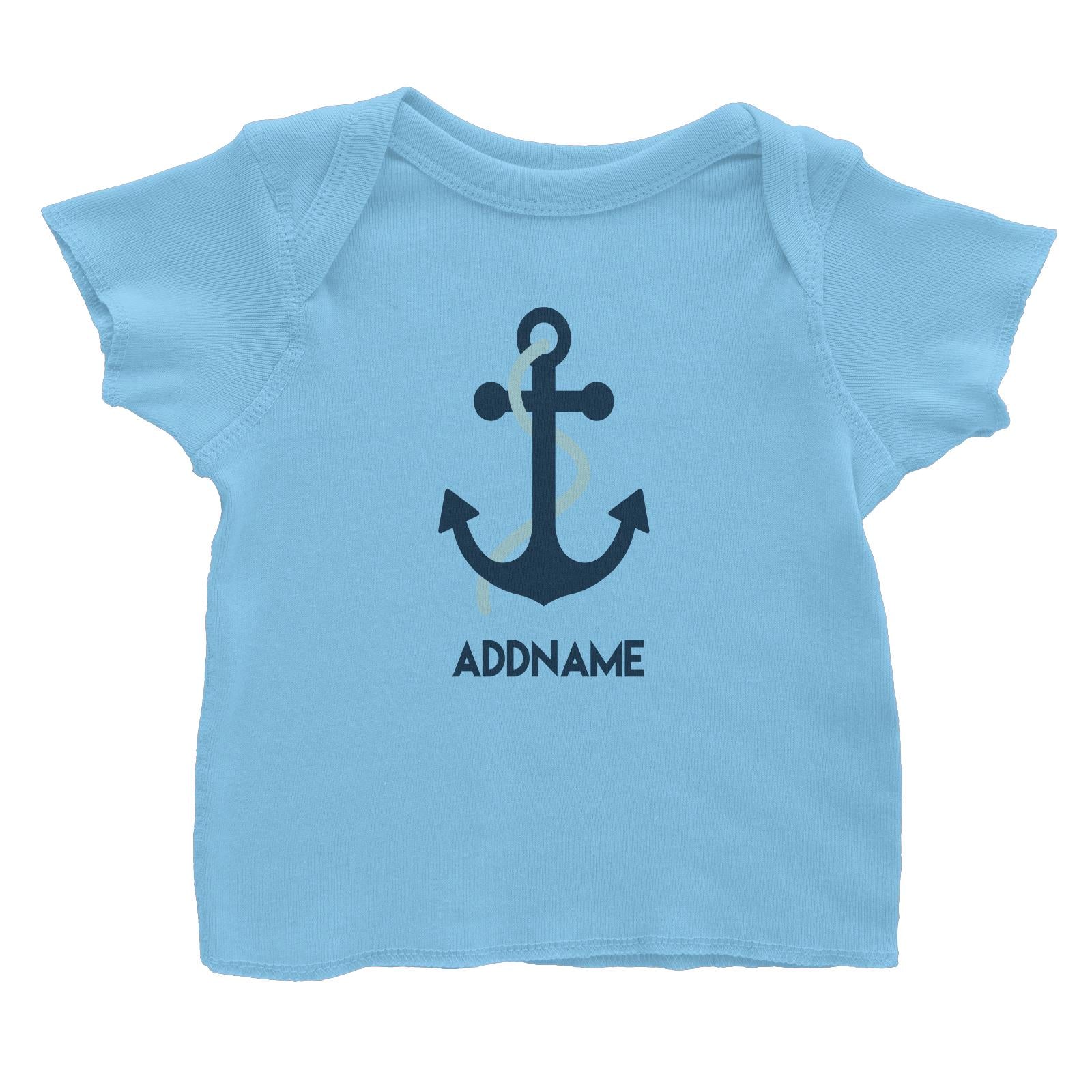Sailor Anchor Blue Addname Baby T-Shirt  Matching Family Personalizable Designs
