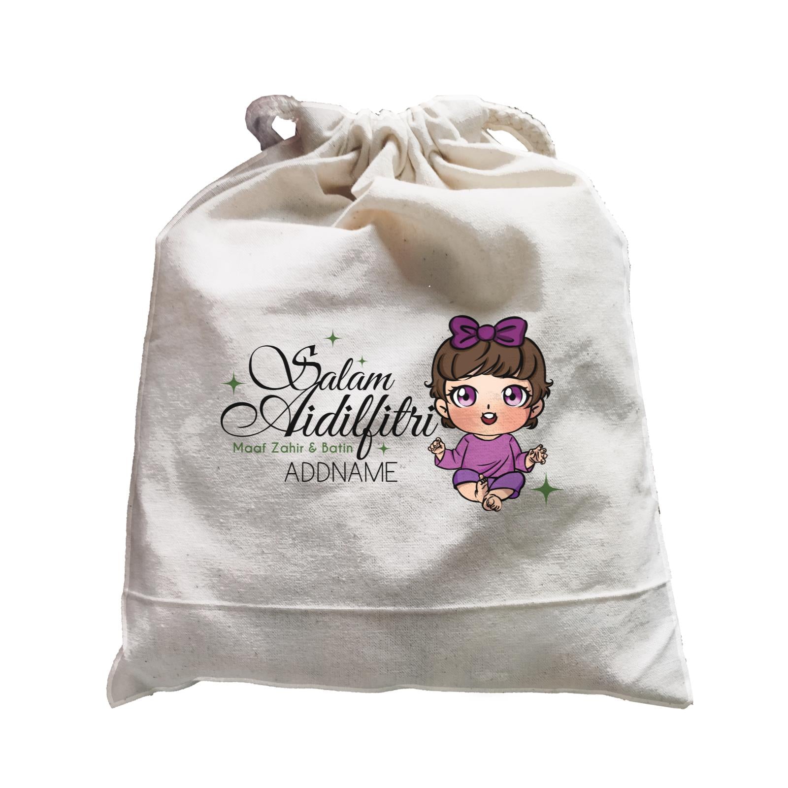 Raya Chibi Wishes Baby Girl Addname Wishes Everyone Salam Aidilfitri Maaf Zahir & Batin Accessories Satchel