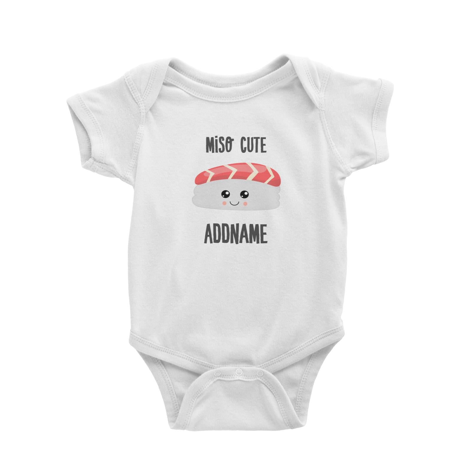Miso Cute Tuna Sushi Addname White Baby Romper