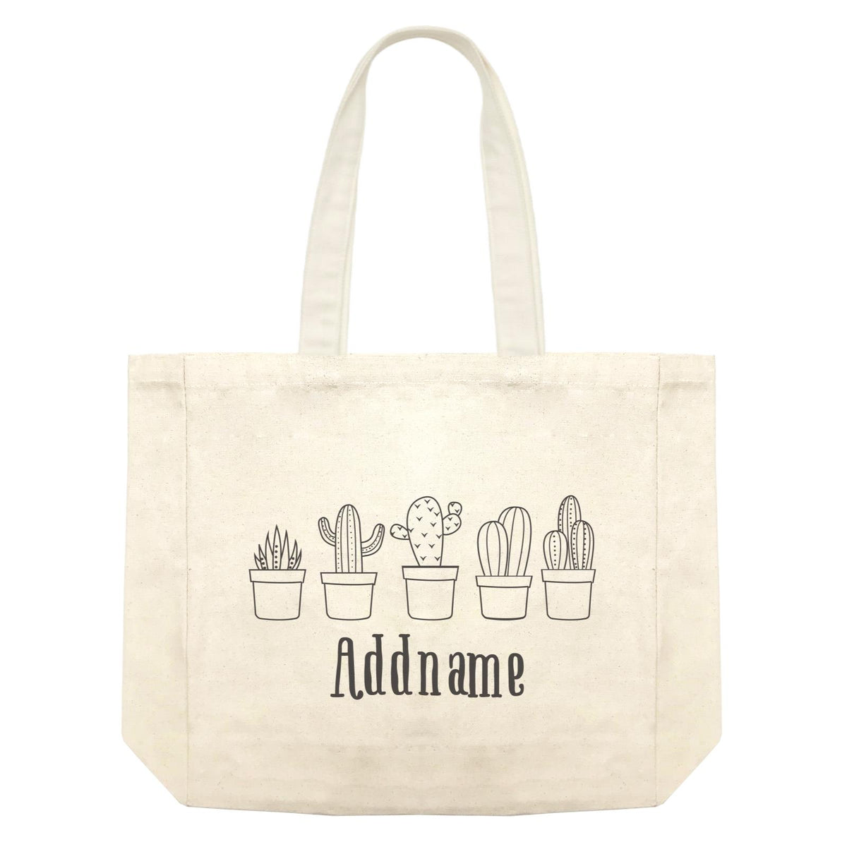 Random Quotes Doodle Cactus Addname Shopping Bag