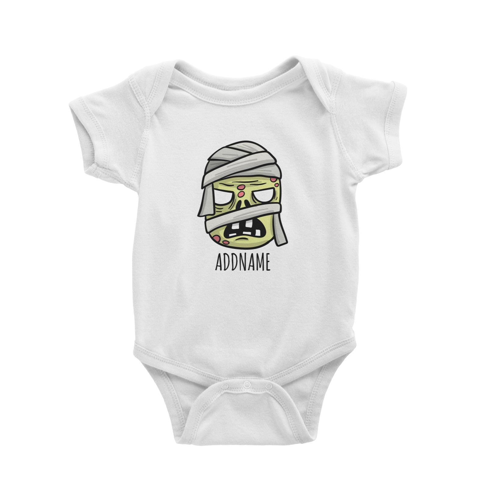 Monster Scary Zombie Halloween White White Baby Romper