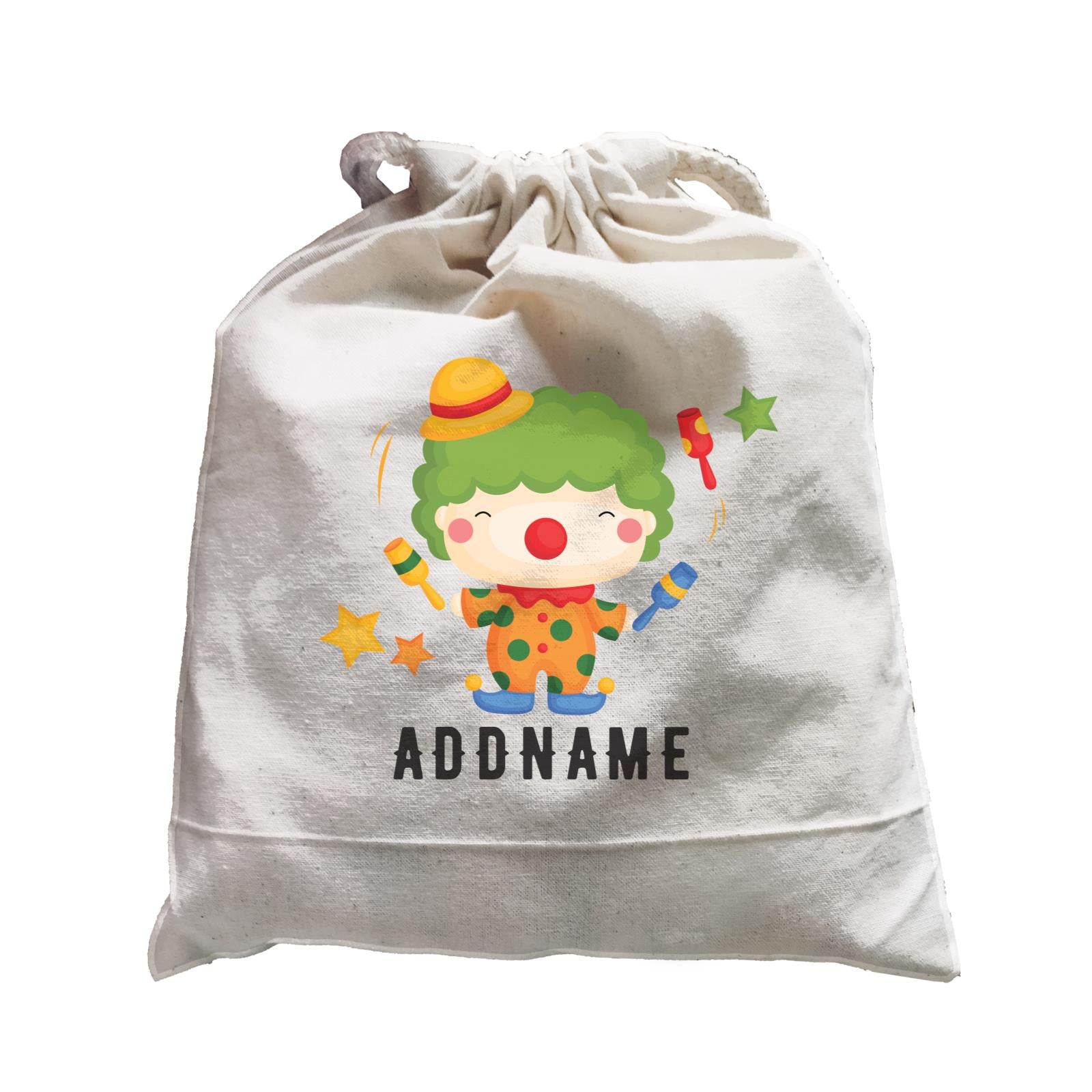 Birthday Circus Happy Clown Juggling Addname Satchel