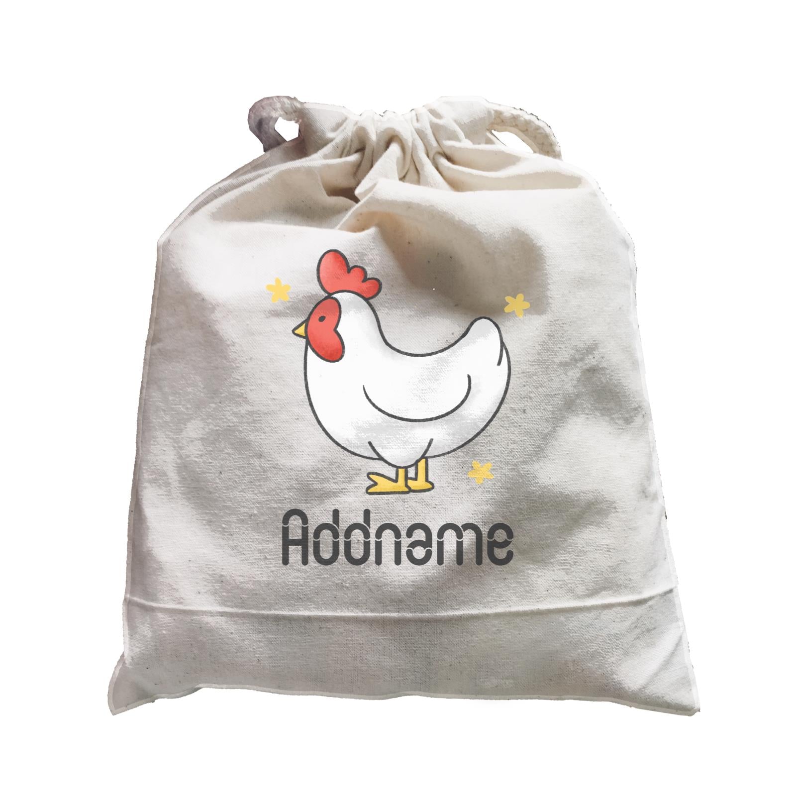 Cute Hand Drawn Style Rooster Addname Satchel