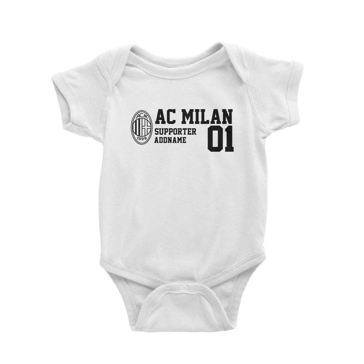 AC Milan Football Supporter Addname Baby Romper