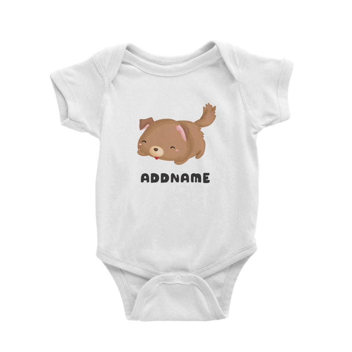 Birthday Friendly Animals Happy Sleeping Dog Addname Baby Romper