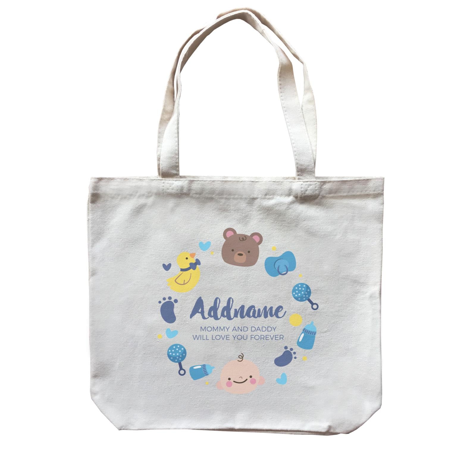 Cute Baby Boy Elements Personalizable with Name and Text Canvas Bag