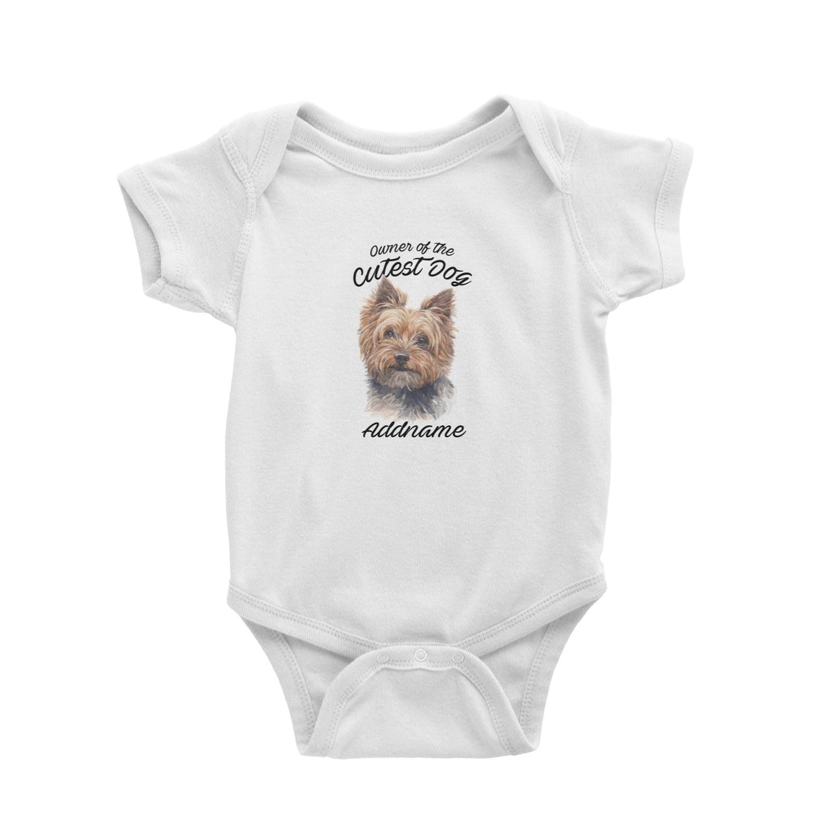 Watercolor Dog Owner Of The Cutest Dog Yorkshire Terrier Addname Baby Romper