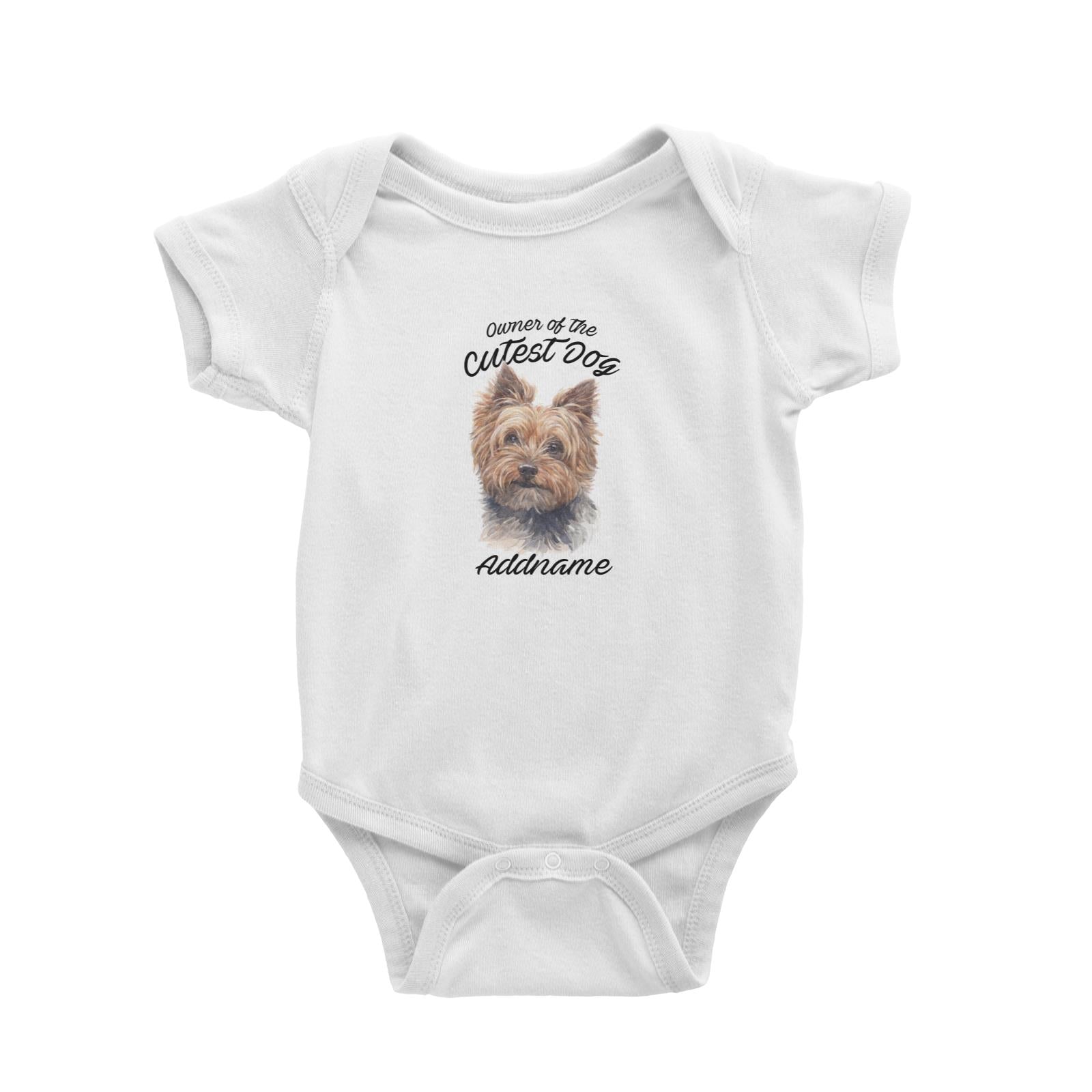 Watercolor Dog Owner Of The Cutest Dog Yorkshire Terrier Addname Baby Romper