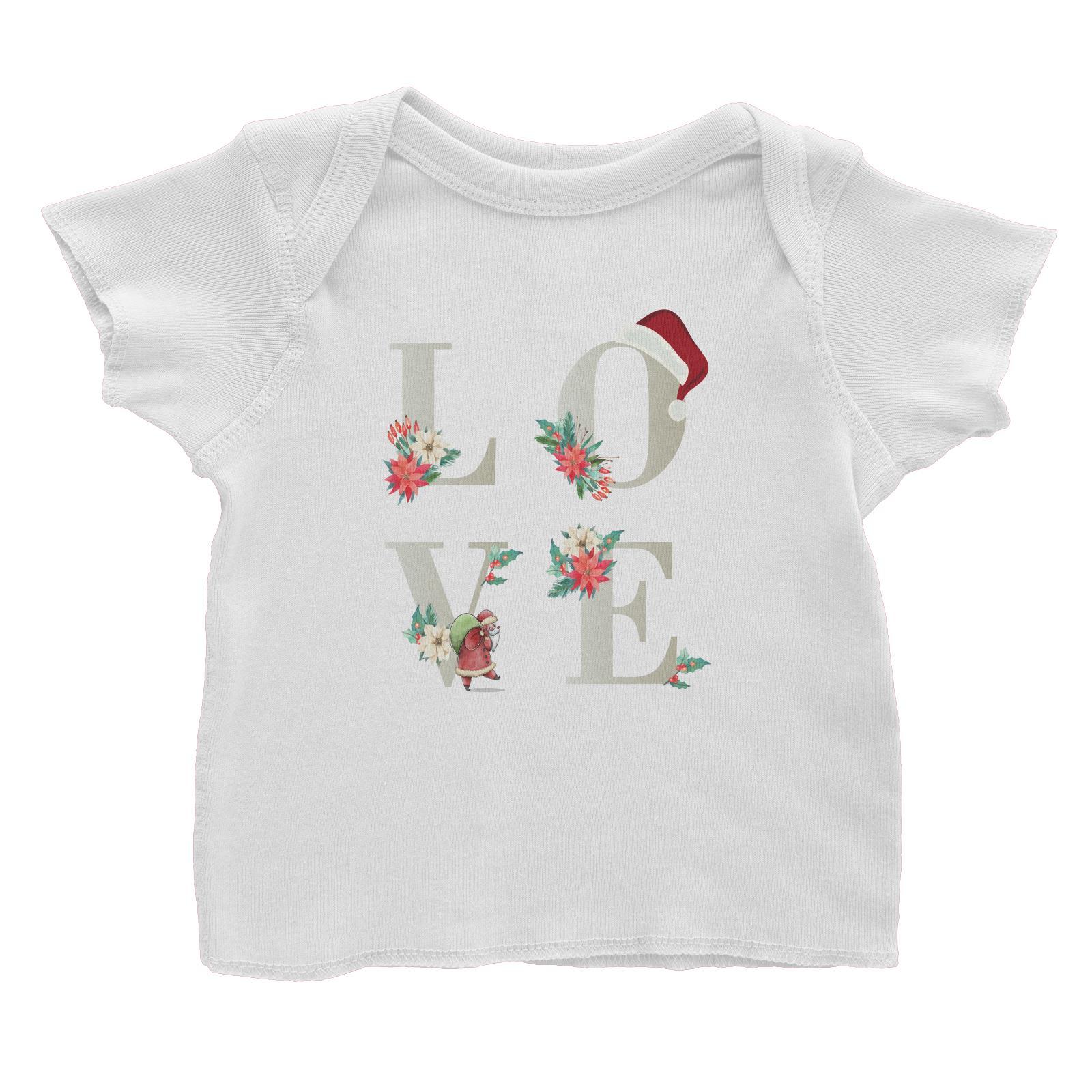LOVE with Christmas Elements Baby T-Shirt  Matching Family Personalisable Designs