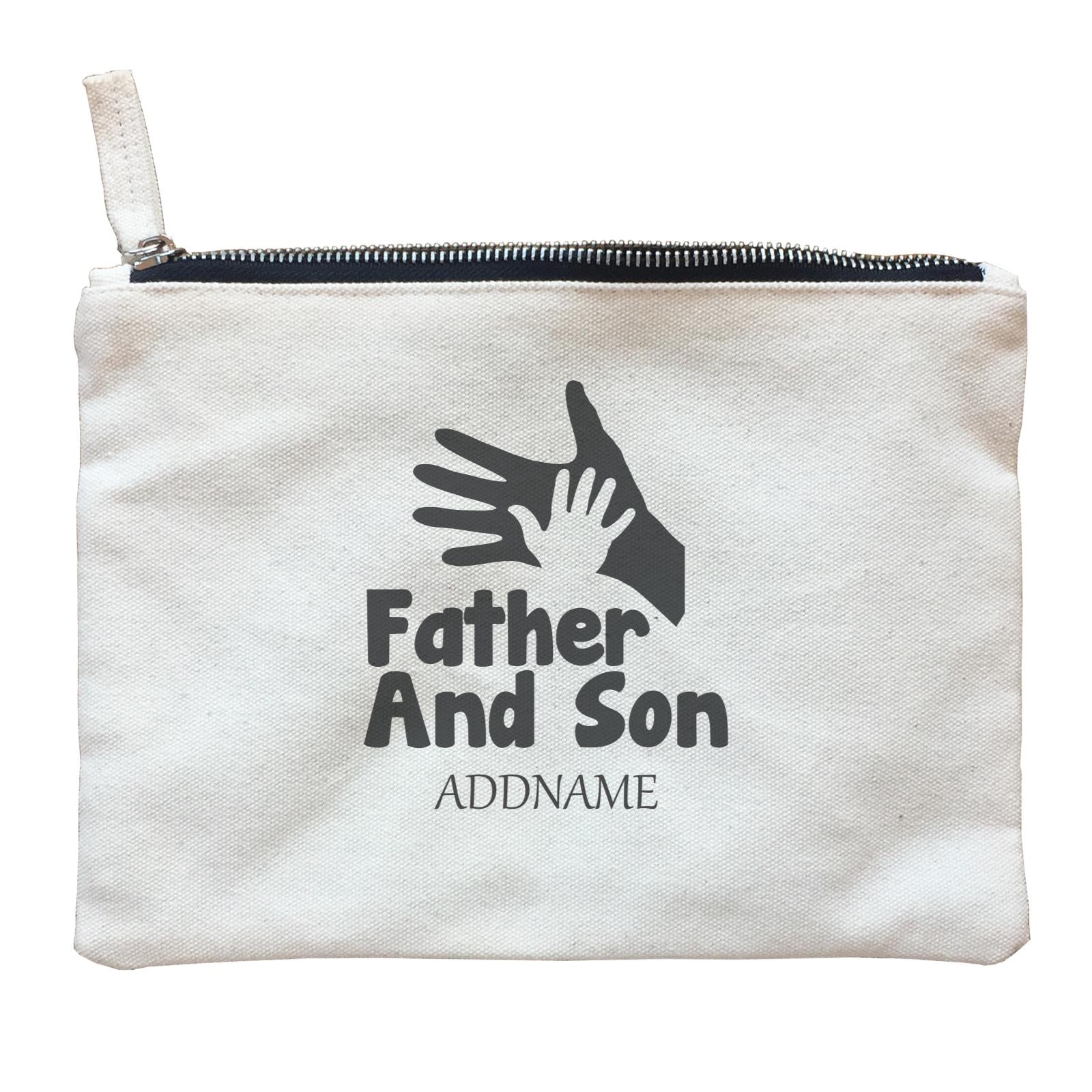 Hands Family Father And Son Addname Zipper Pouch