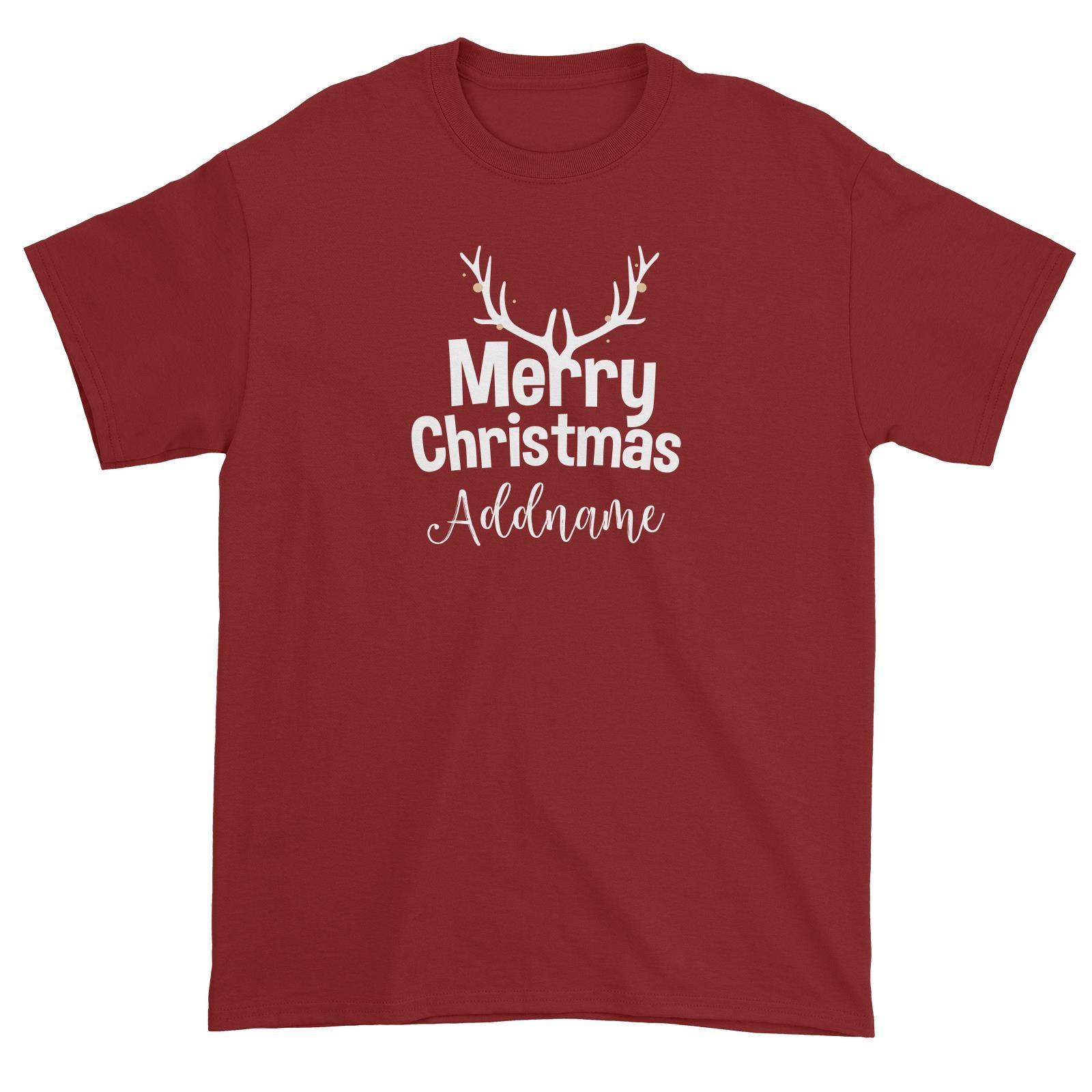 Christmas Series Antler Merry Christmas Unisex T-Shirt