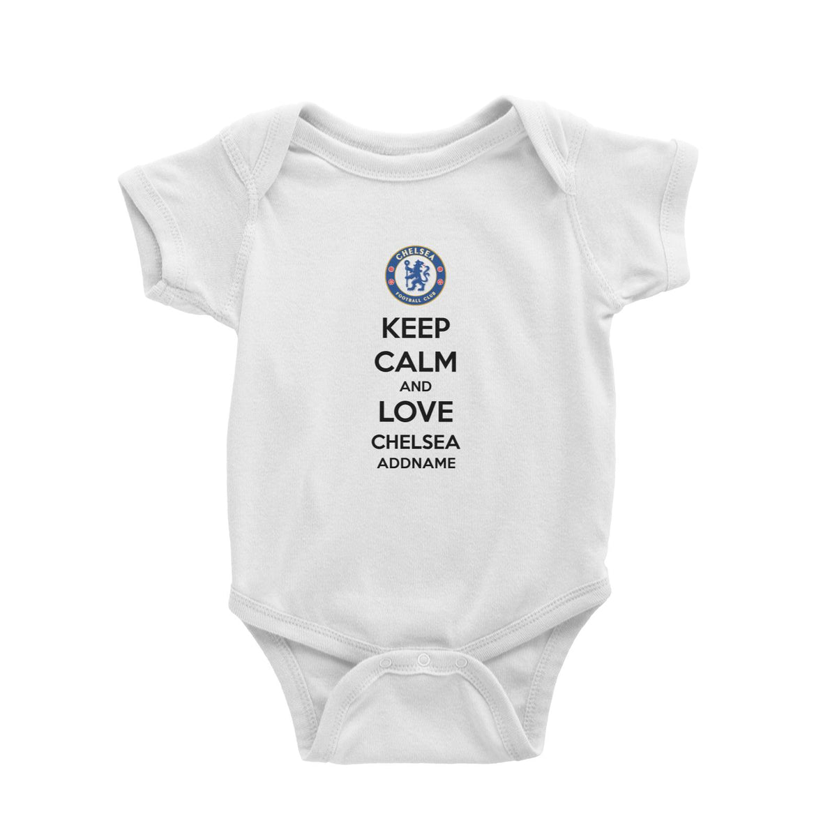 Chelsea Football Keep Calm And Love Series Addname Baby Romper