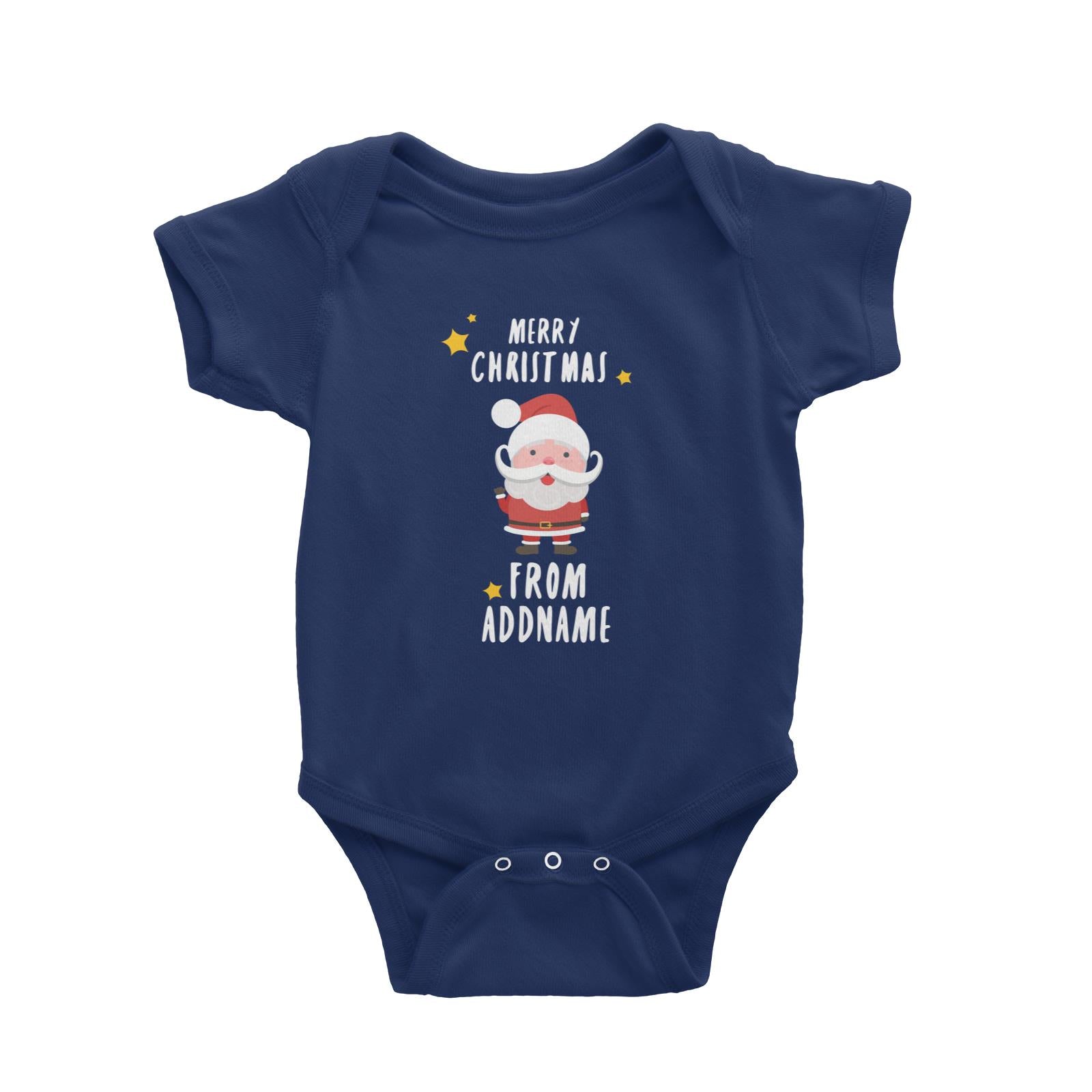 Cute Santa Merry Christmas Greeting Addname Baby Romper  Personalizable Designs Matching Family