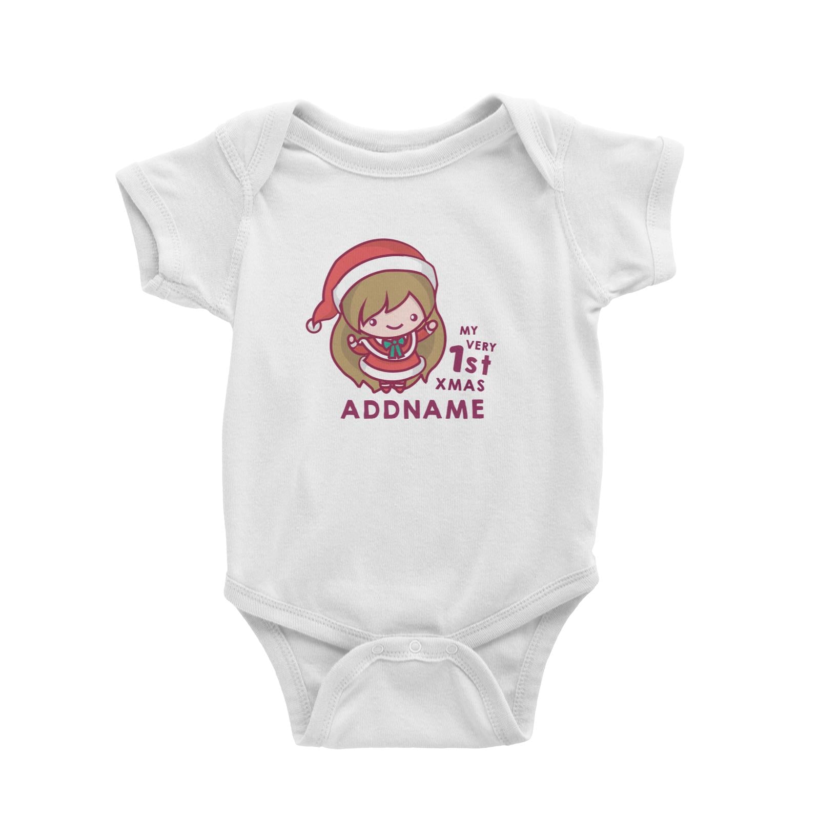 Christmas My Very 1st Santa Girl Addname Baby Romper