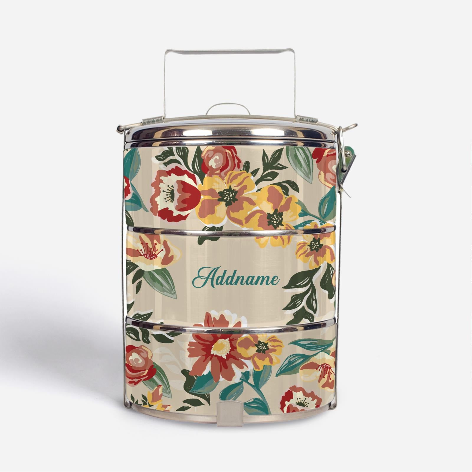 Deborah Series - Taupe - Three-Tier Tiffin Carrier