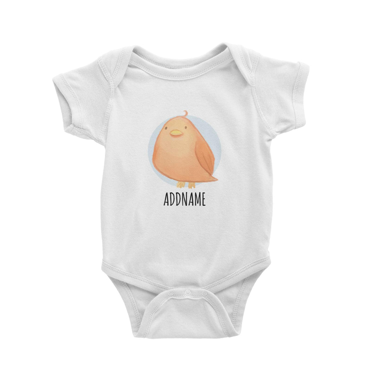 Watercolour Bird White White Baby Romper