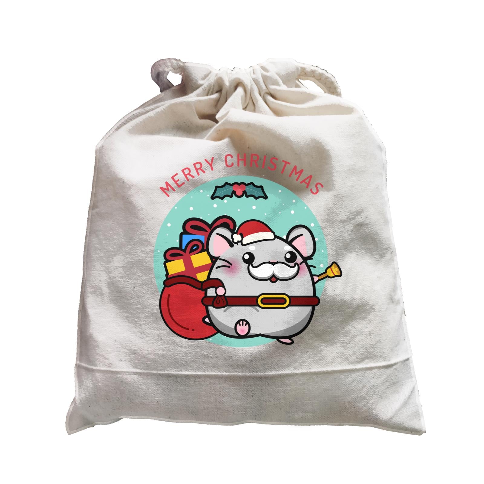 Merry Christmas Cute Santa Grandpa Hamster Satchel