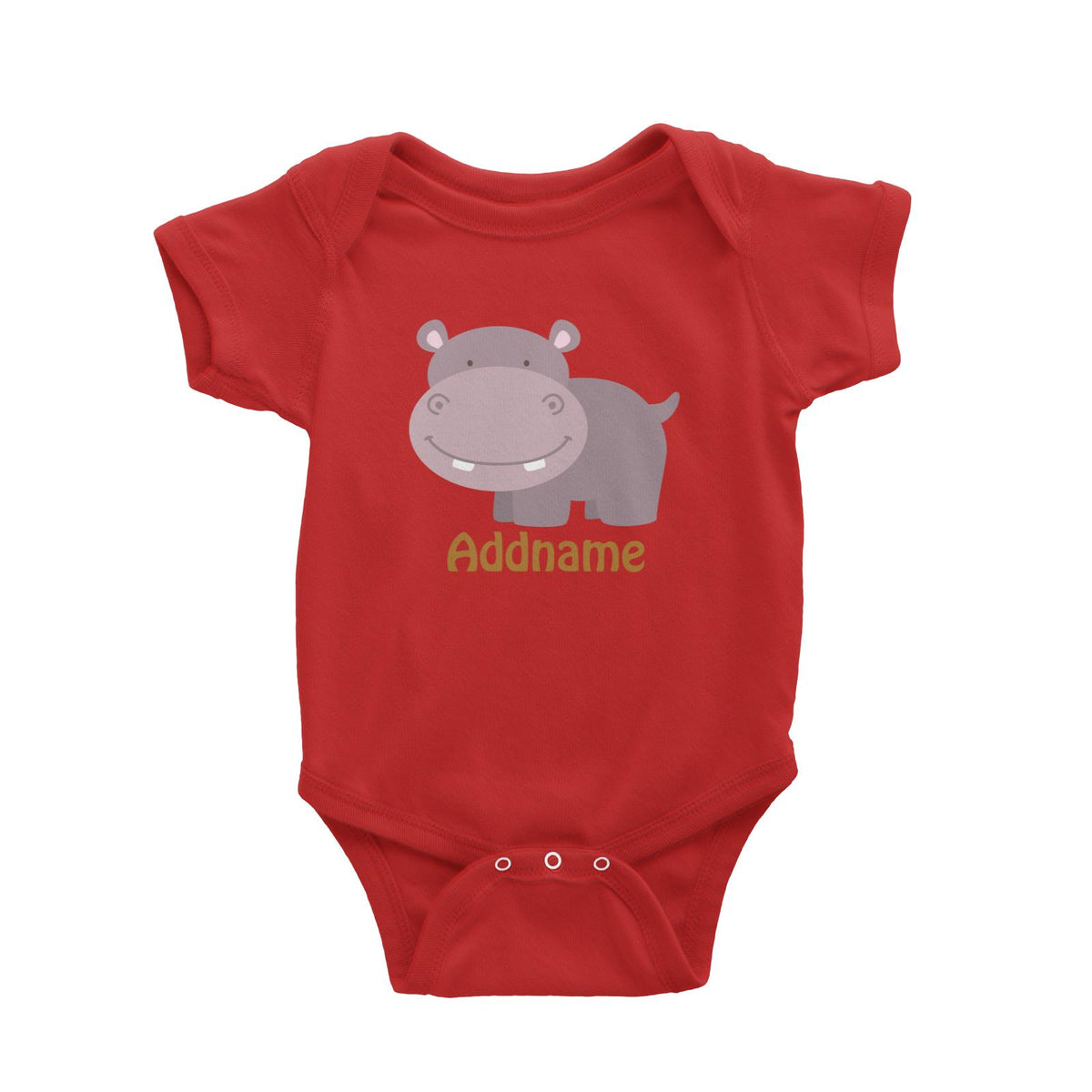 Animal Safari Jungle Hippopotamus Addname Baby Romper