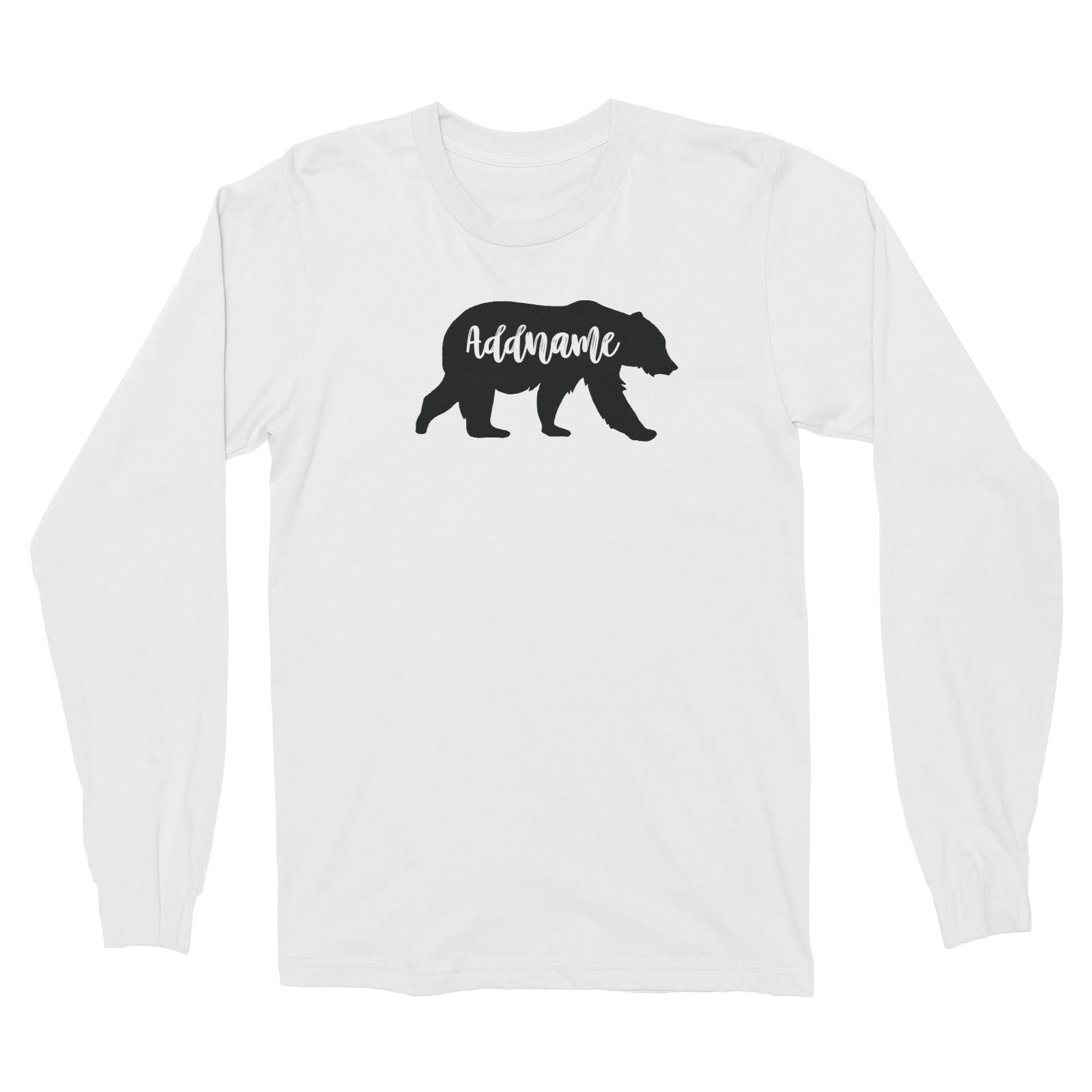 Cute Bear Silhouette Addname Long Sleeve Unisex T-Shirt