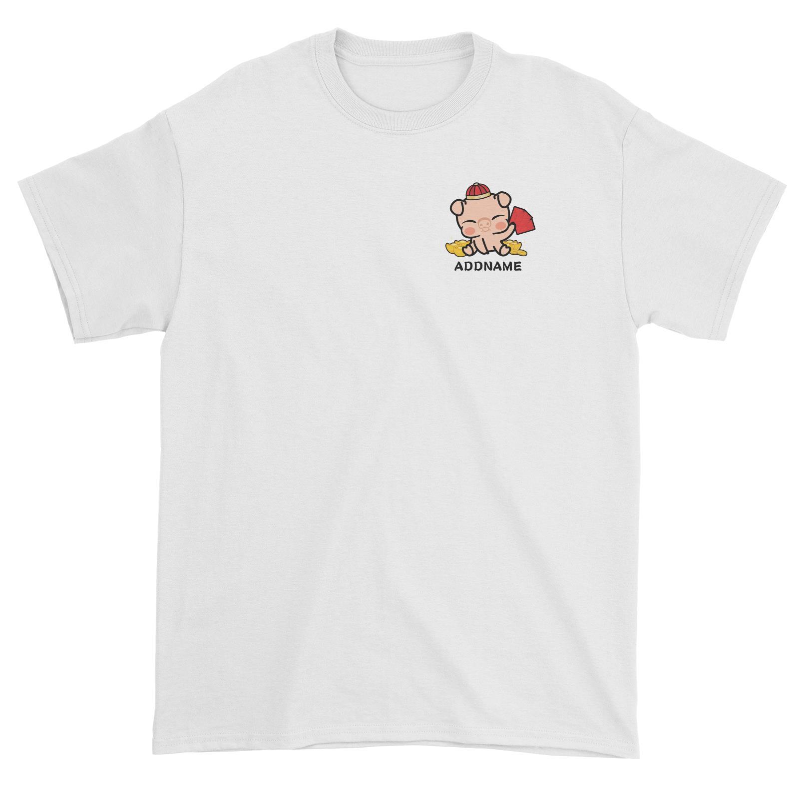 Properity Pig Baby Full Body with Red Packets And Gold Pocket Design Unisex T-Shirt