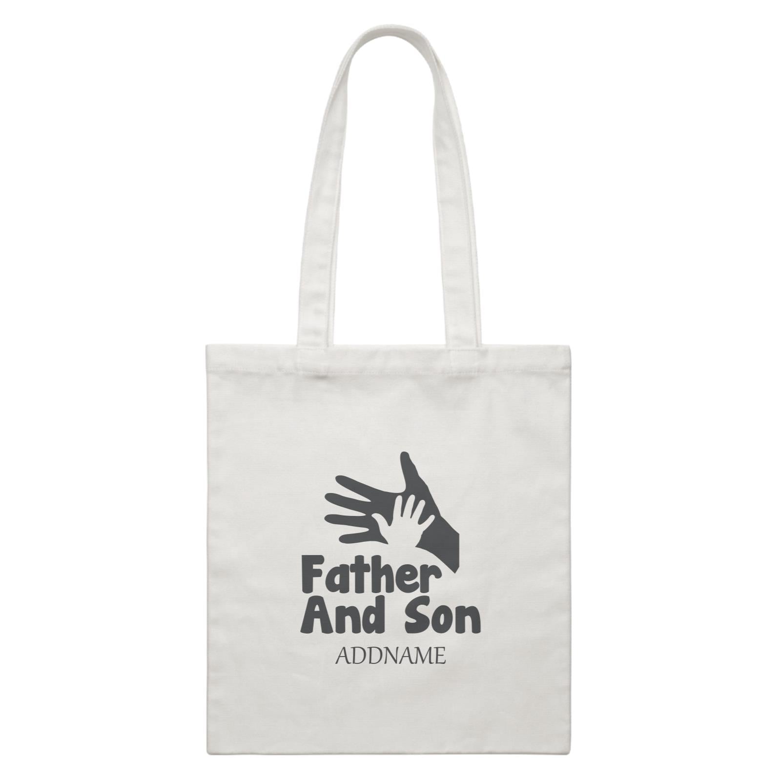 Hands Family Father And Son Addname White Canvas Bag