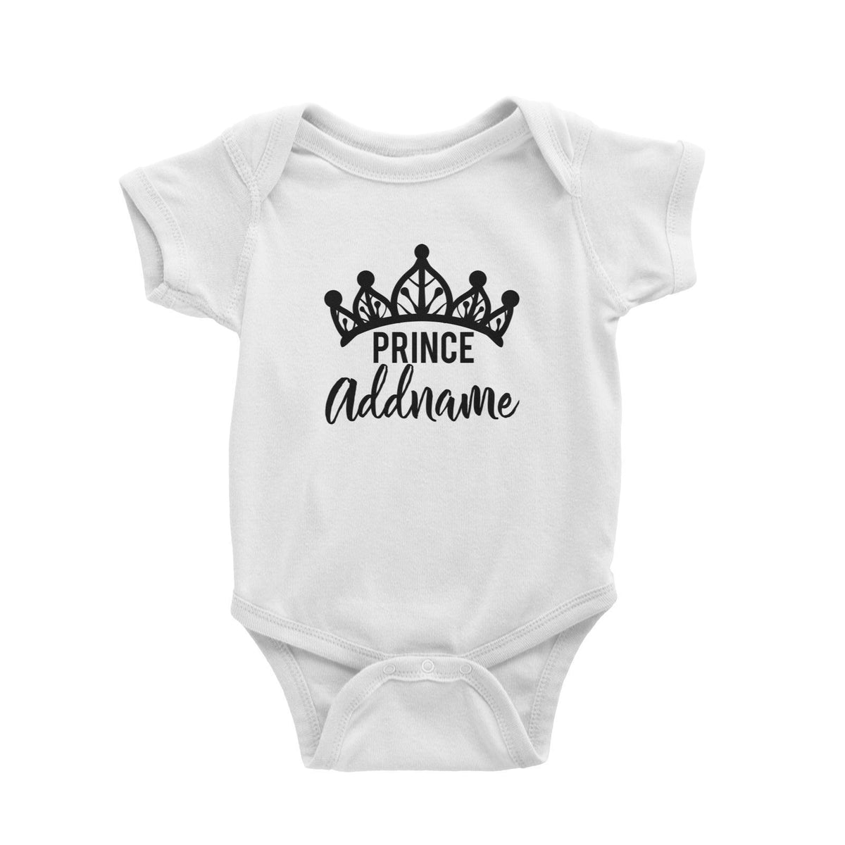 Prince Addname with Crown Baby Romper