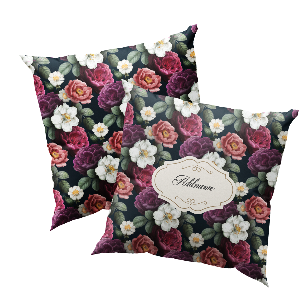 Royal Peony Full Print Cushion Cover with Inner Cushion