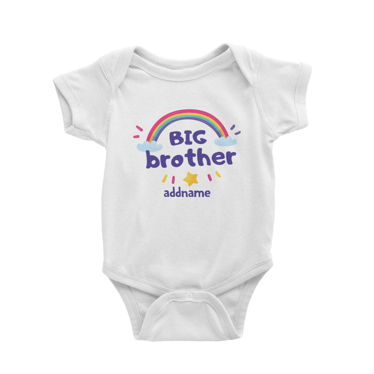 Cute Rainbow Big Brother Baby Romper