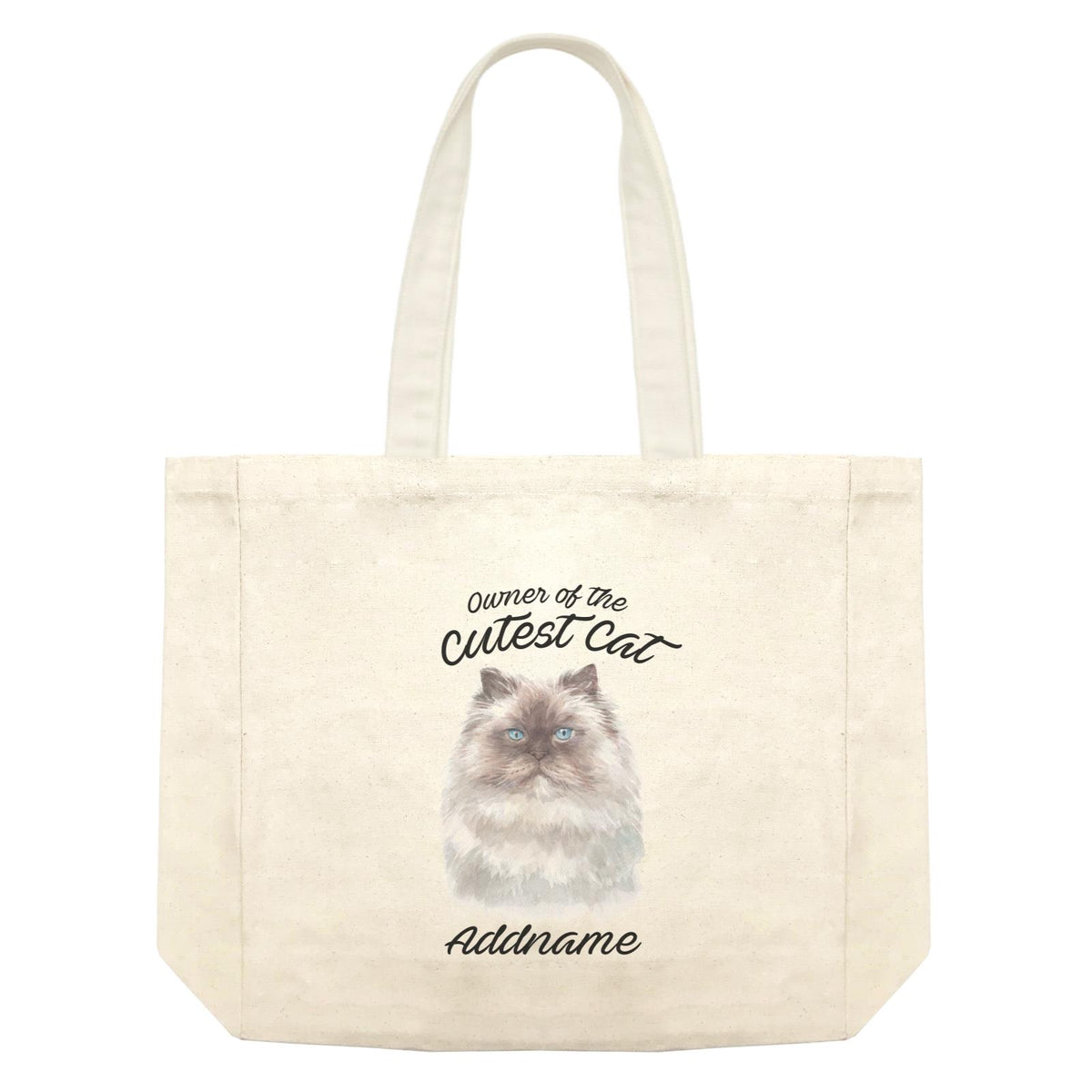 Watercolor Owner Of The Cutest Cat Himalayan White Addname Shopping Bag