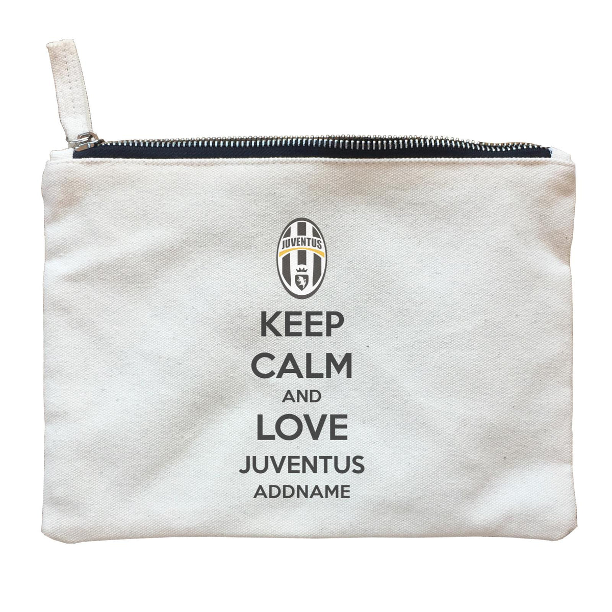 Juventus Football Keep Calm And Love Serires Addname Zipper Pouch