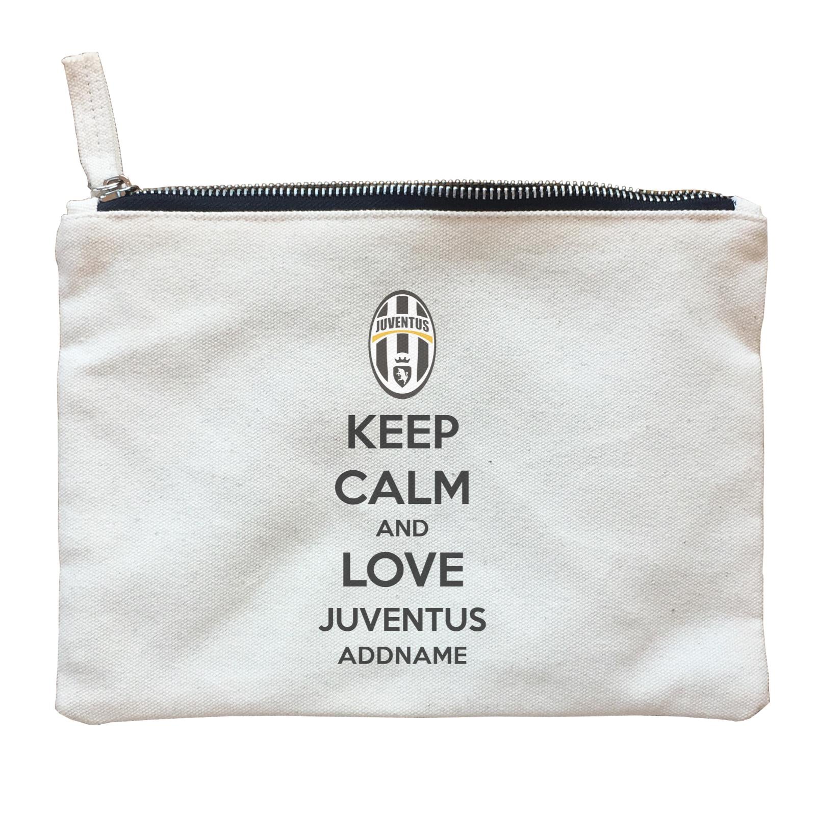 Juventus Football Keep Calm And Love Serires Addname Zipper Pouch