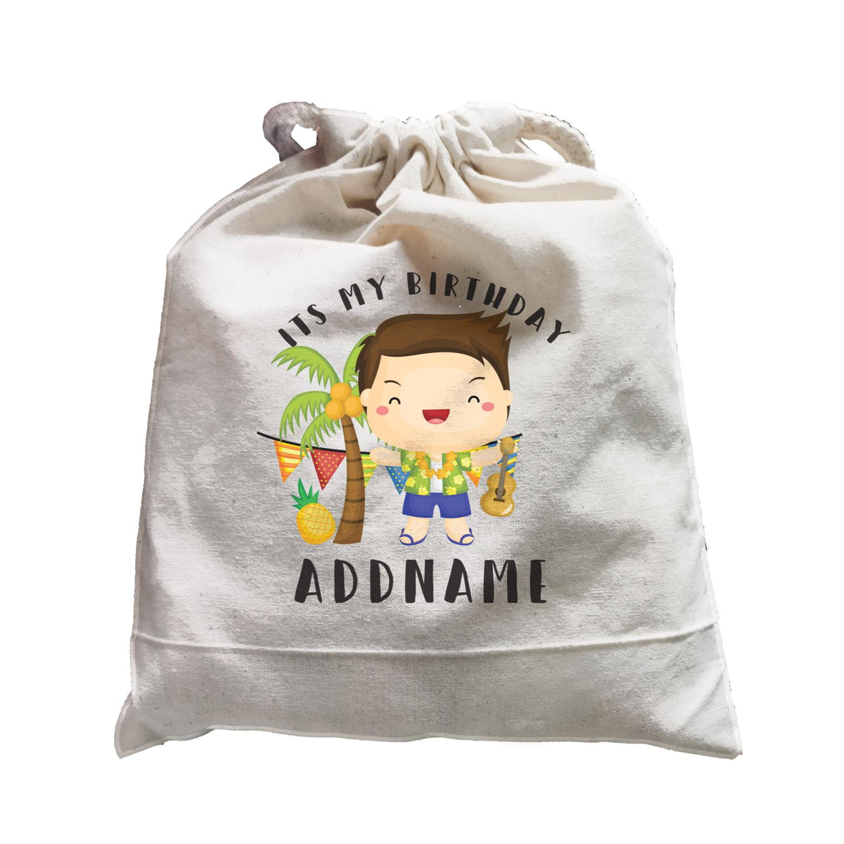 Birthday Hawaii Boy Taking Ukelele Its My Birthday Addname Satchel