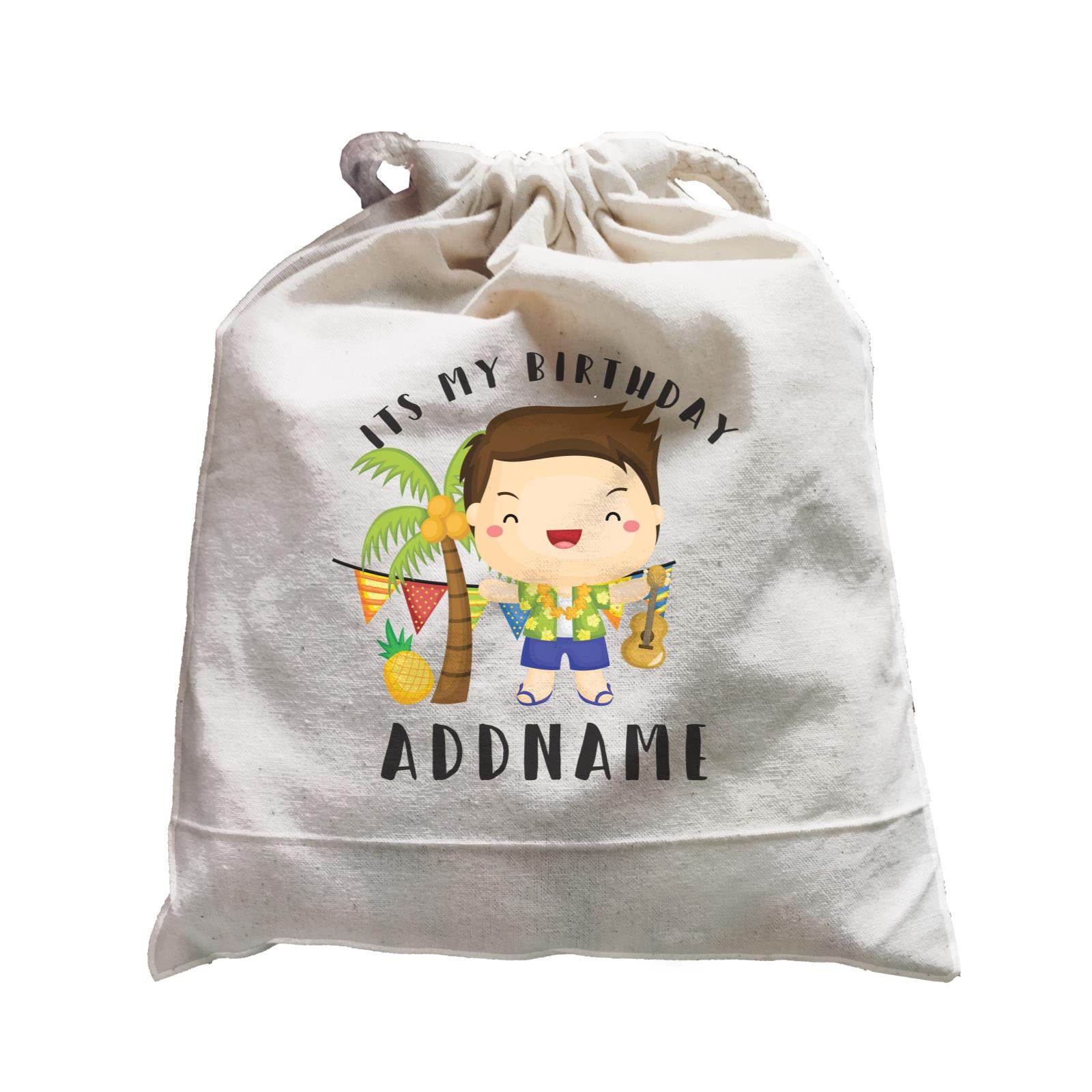 Birthday Hawaii Boy Taking Ukelele Its My Birthday Addname Satchel