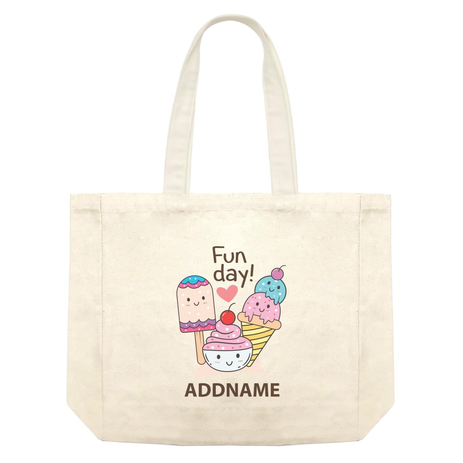 Cool Cute Foods Fun Day Ice Cream Addname Shopping Bag