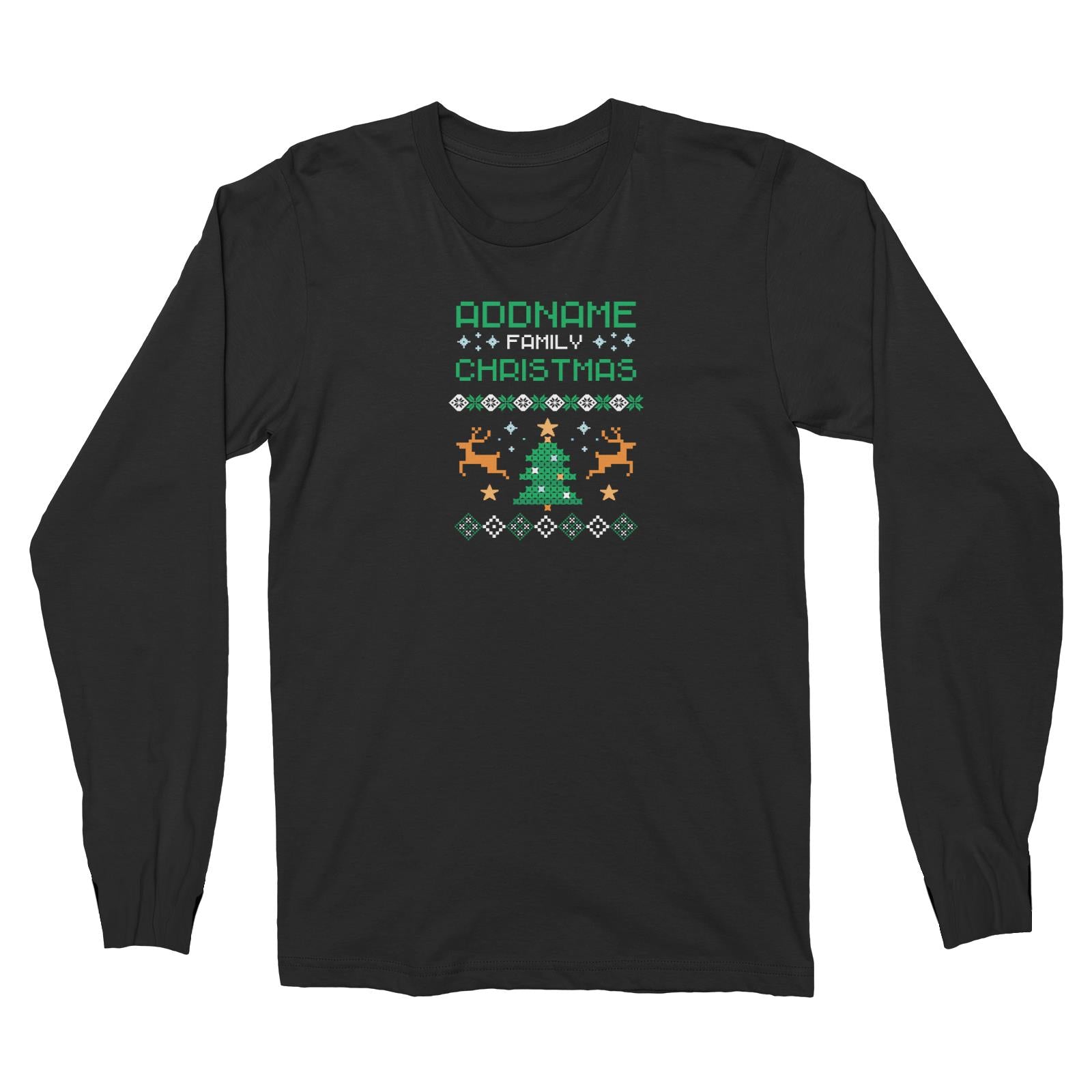 Christmas Series Addname Family Sweater Design Long Sleeve Unisex T-Shirt