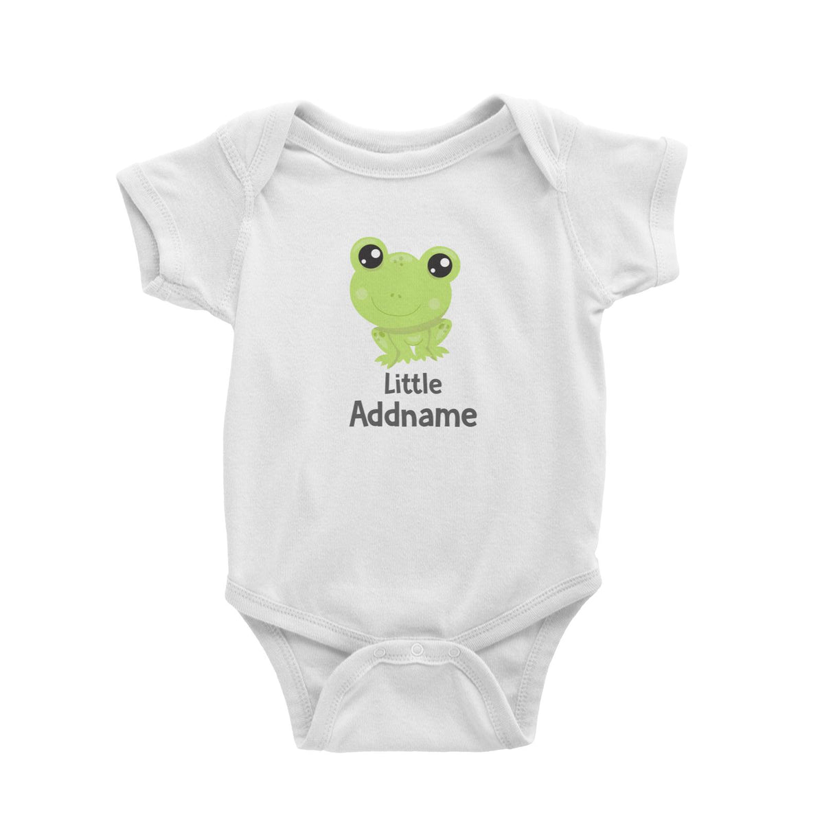 Spring Animals Frog Little Addname White Baby Romper