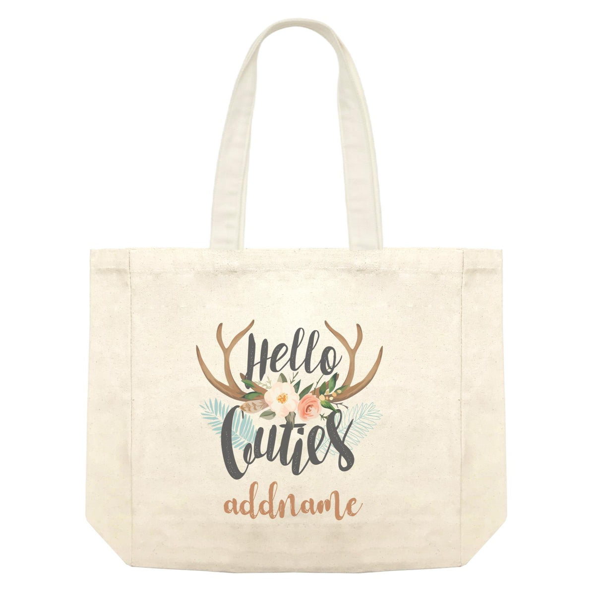 Girl Power Quotes Hello Cuties Deer Antlers With Addnames Shopping Bag