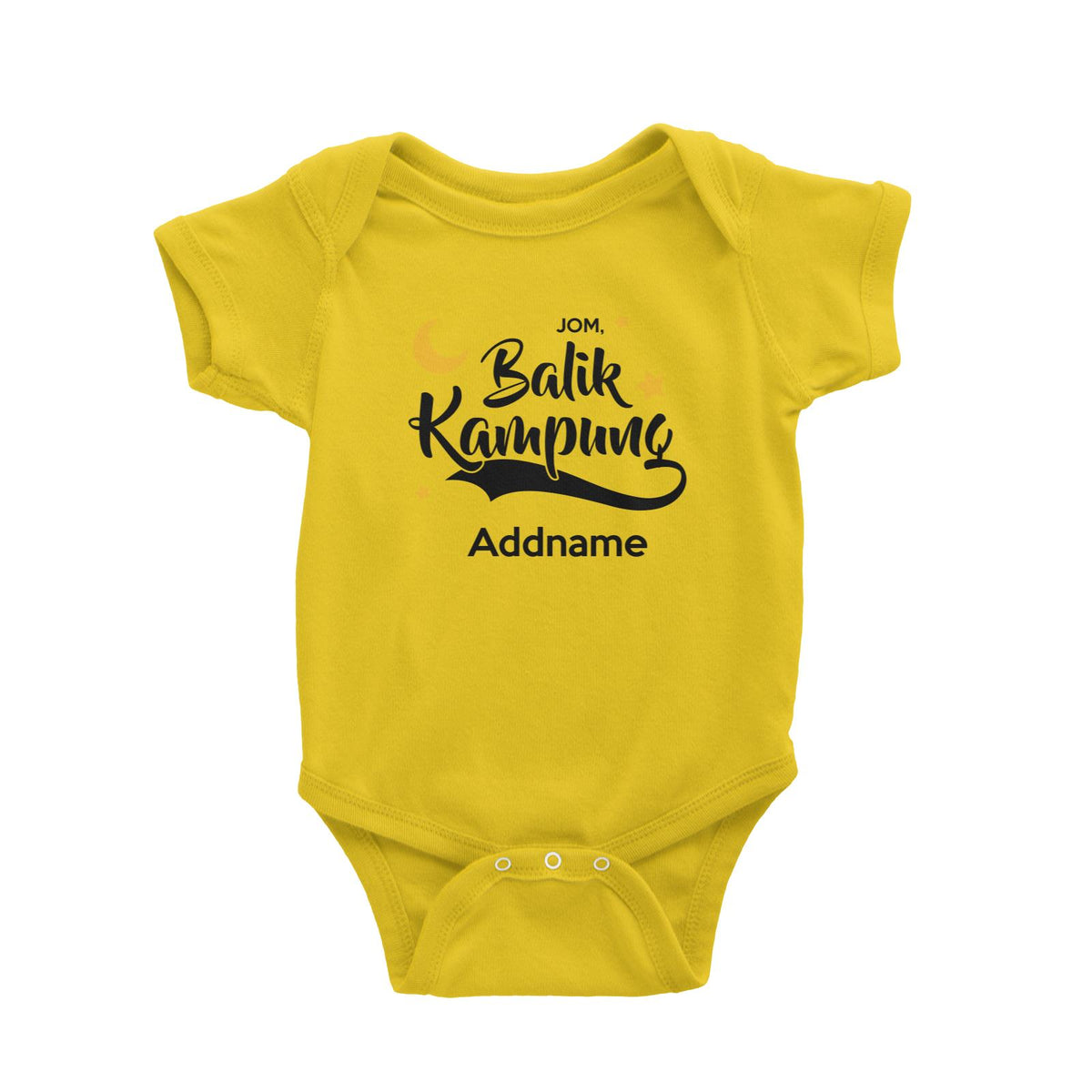 Raya Typography Jom Balik Kampung Addname Baby Rompers