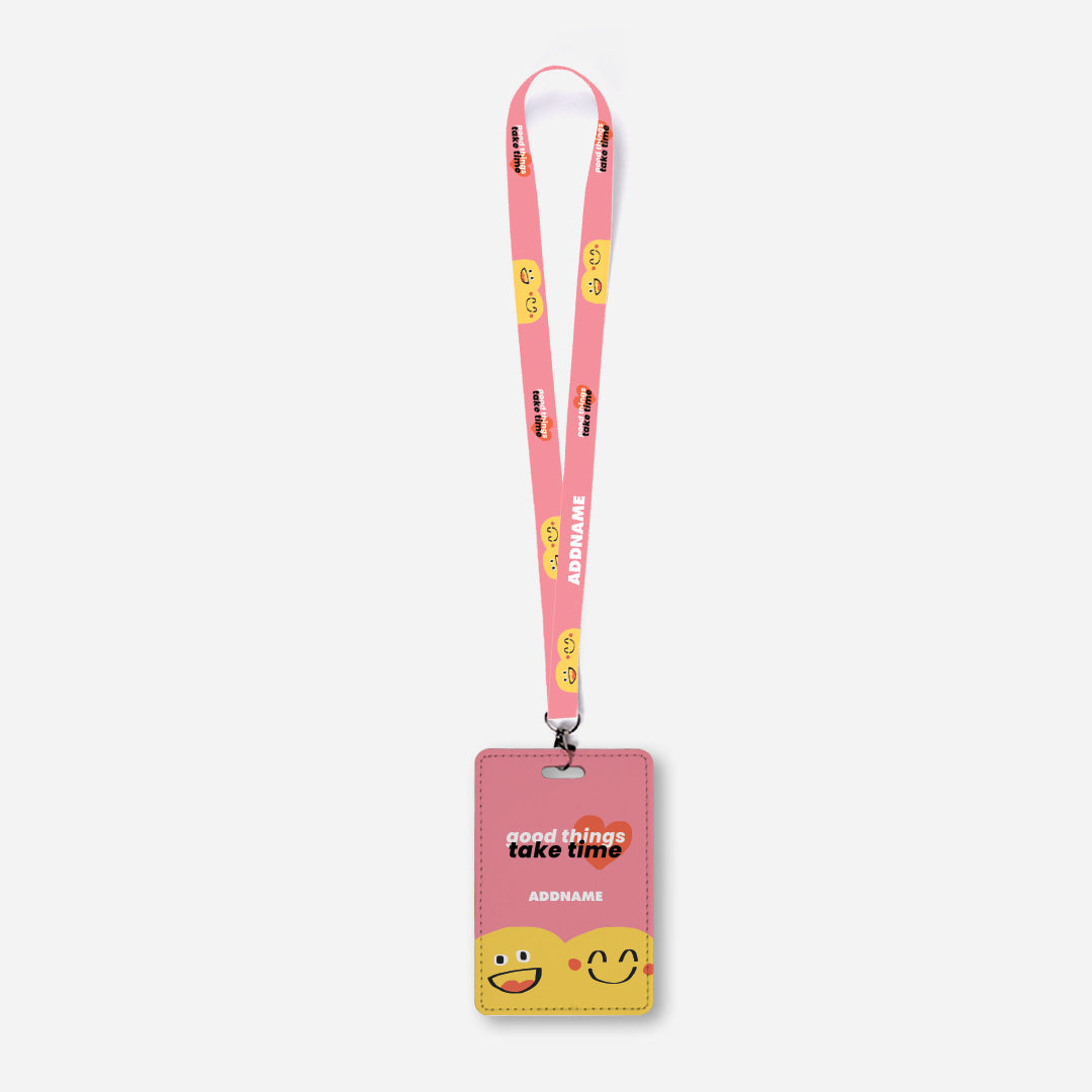Be Confident Series Lanyard With Cardholder - Stay Positive - Good Things Take Time