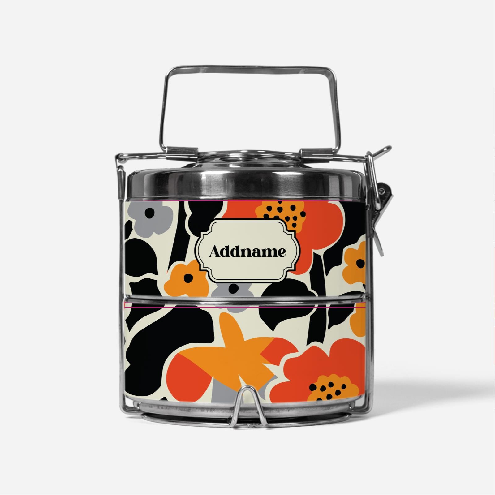 Navian Series - Black Two Tier Tiffin Carrier Hustle Bright